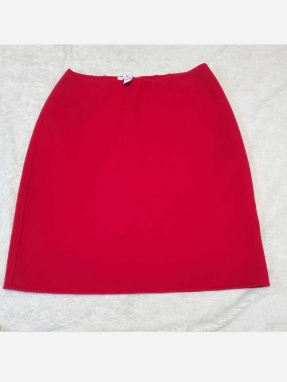 Real Clothes Cherry‎ Red Wool Classic Dressy Office Cozy Dressy Mini Skirt 12
